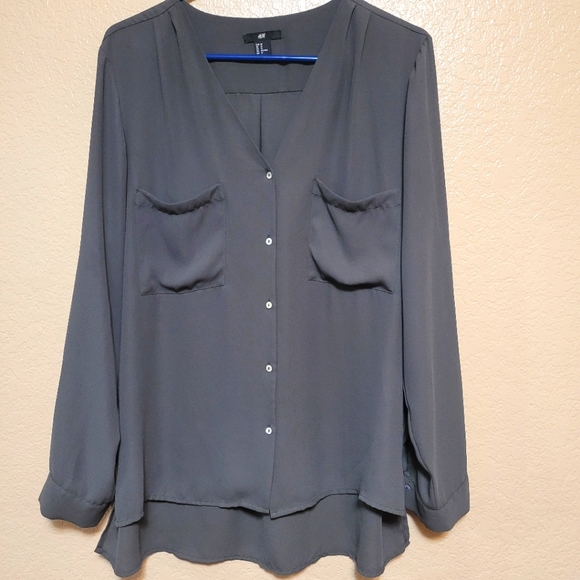 H&M Tops - H&M Women Army Green Blouse Size 12